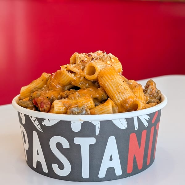 A freshly made pasta bowl from PastaNito